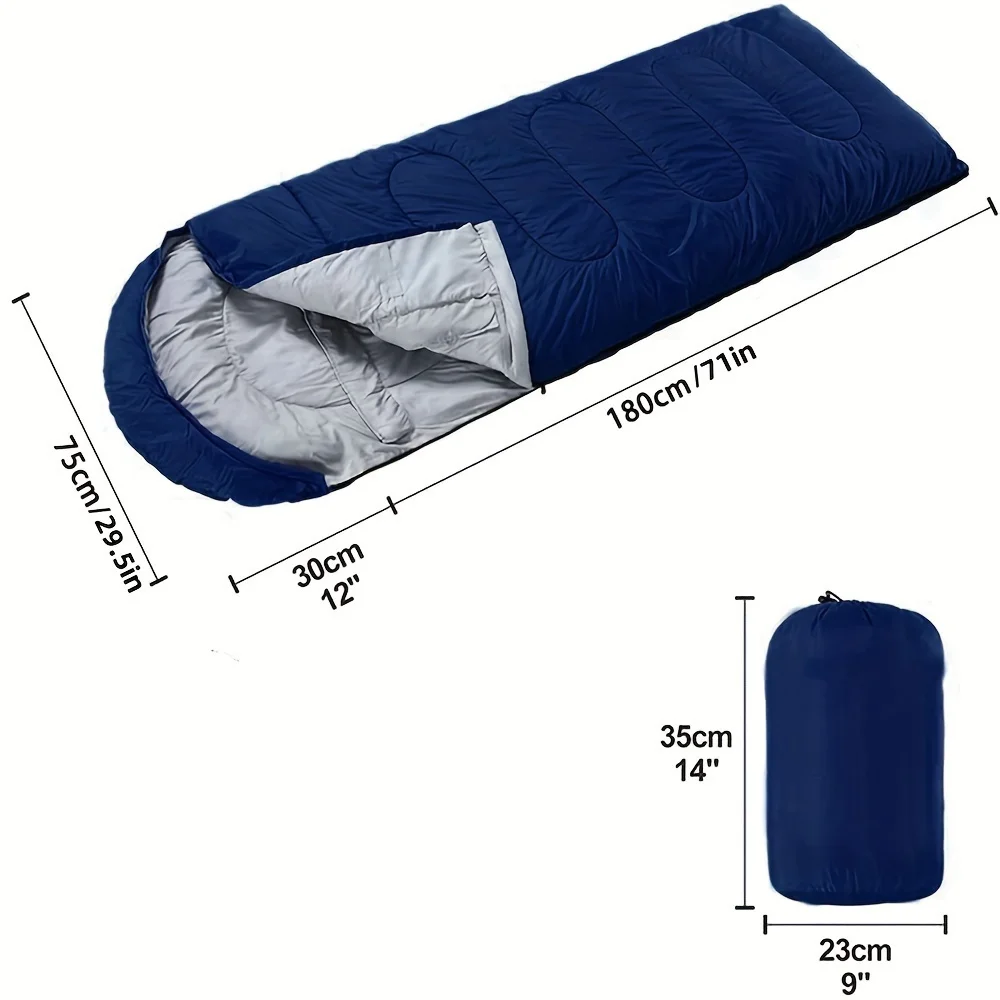 Lightweight Sleeping Bag For Adults - Synthetic Fiber Insulation, Pure Cotton Fabric, Suitable For Backpacking, Camping,