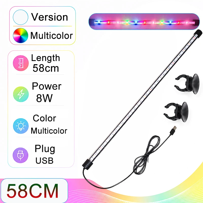 18-58cm USB Vollspektrum Aquarium LED-Lichtleiste Wasserdichte Tauchbare Fischbeckenlampe Unterwasser-Pflanzenwachstumsbeleuchtung – Detail 11