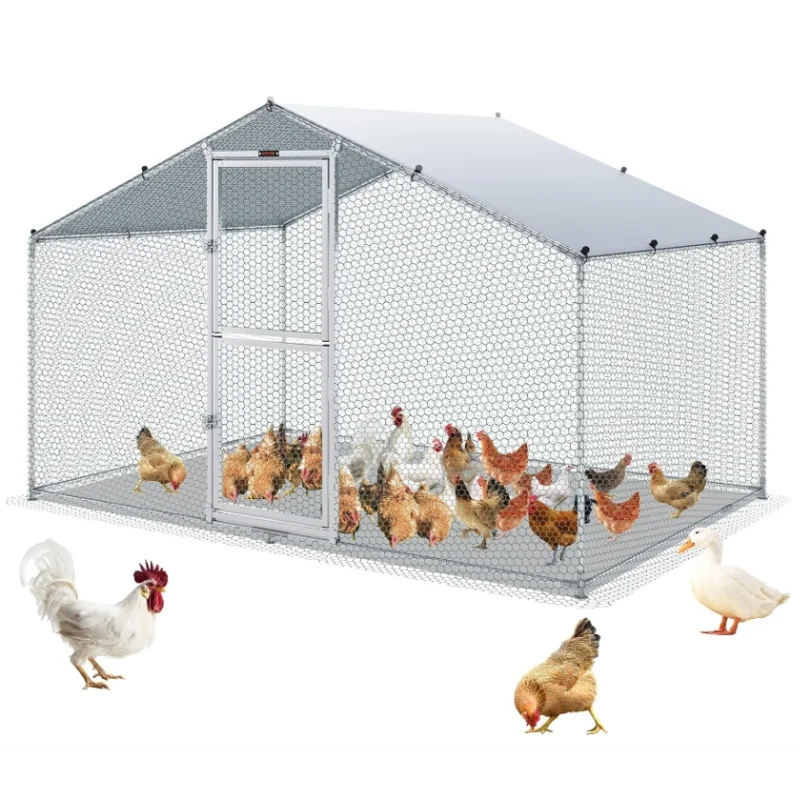 

Outdoor Metal Chicken Coop Heavy Duty Chicken House Chicken Pen Poultry Cage With Cover