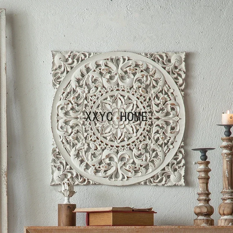 

Carved Background Wall Living Room Pendant Entrance Decoration Wall Hanging Wooden Wall Decorations