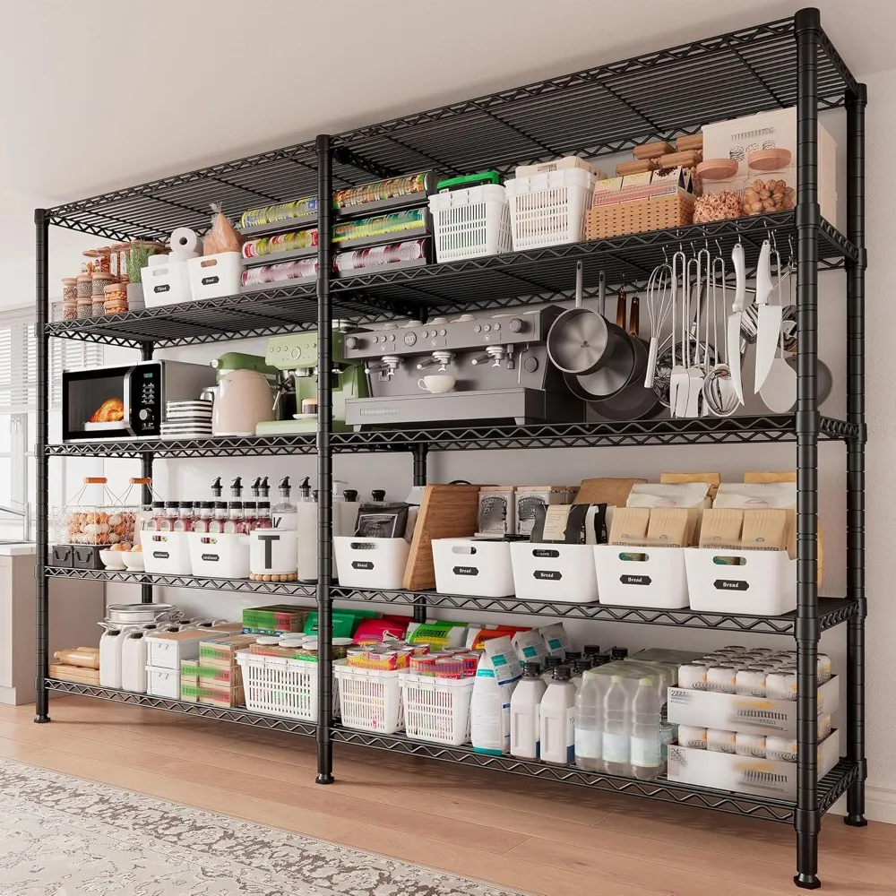 

Storage Shelves, 70" W Load 1600LBS, Metal Shelving 5-Tier Wire Shelving Unit Garage Shelving, Storage Adjustable, Metal Shelves