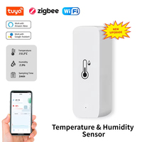 Tuya Zigbee/WiFi Temperature Humidity Sensor Home Connected Thermometer Compatible With Smart Life Alexa Google Assistant