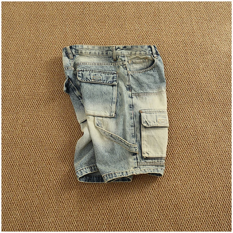 NOVEDAD DE VERANO 20225, pantalones vaqueros populares a la moda para hombre, moda de calle, pantalones holgados con múltiples bolsillos para ropa de trabajo