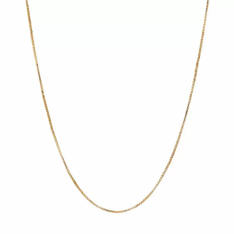 XP Jewelry --( 45 cm X 1 mm) 18 K Gold Plated Box Chain Necklaces for Men Women Fashion Jewelry Eco-Friendly