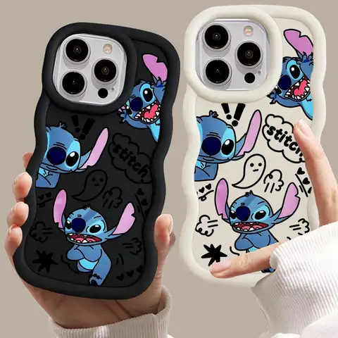 Case for iPhone 16 15 14 Pro Max 14 15 16 Plus 16e Soft Cover Disney Cute Stitch