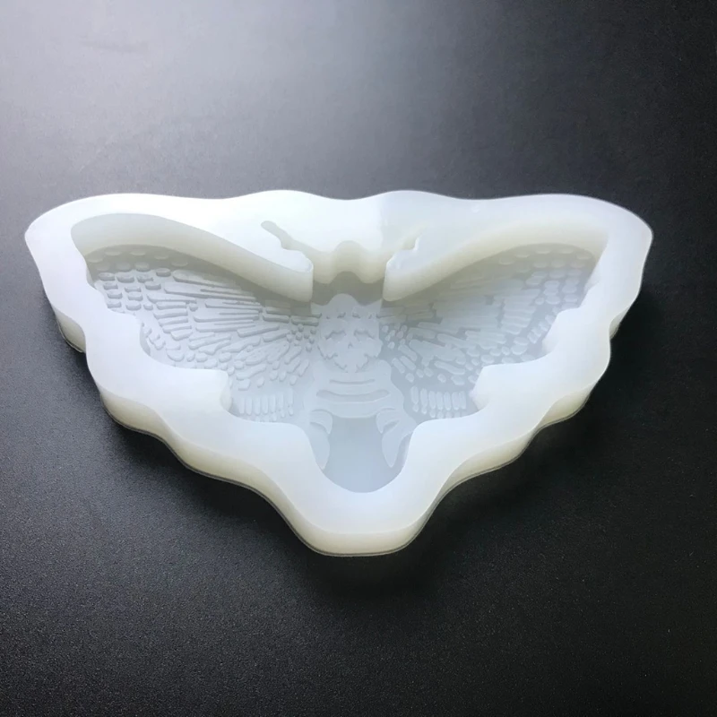 E0BF for Creative Moth Keychain Resin Mold DIY Crafts Bracelet Pendant Silicone Mould Handmade Moth for Key Chain Resin Casti