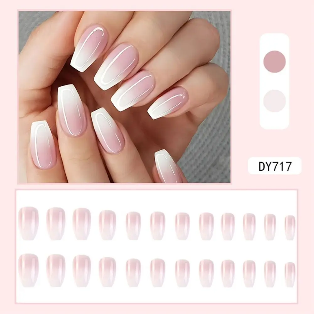 24 Stuks Kort Ballet Nep Nagels Flash Roze Paars Glitter Aurora Franse Valse Nagel Stukken Groothandel Pers Op Nagels Dragen Nagel Tips