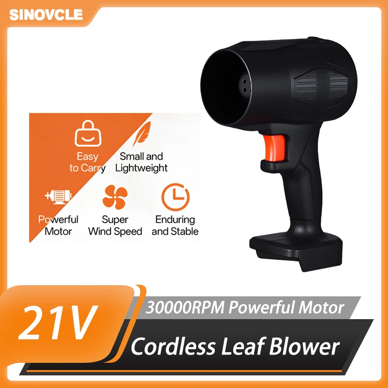 

SINOVCLE 21V Cordless Leaf Blower 30000RPM Powerful High-Speed Motor Clutter Clearing Without Battery