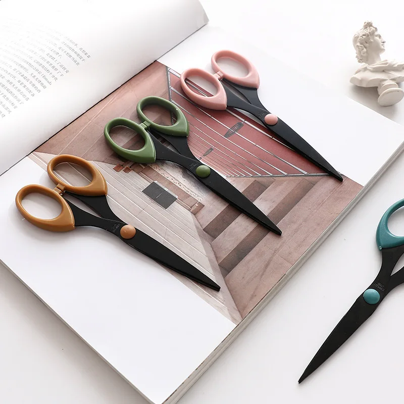 Office Scissors ins Simple Stainless Steel Small Scissors Student Stationery Large Pointed Household Tailor Handmade Scissors