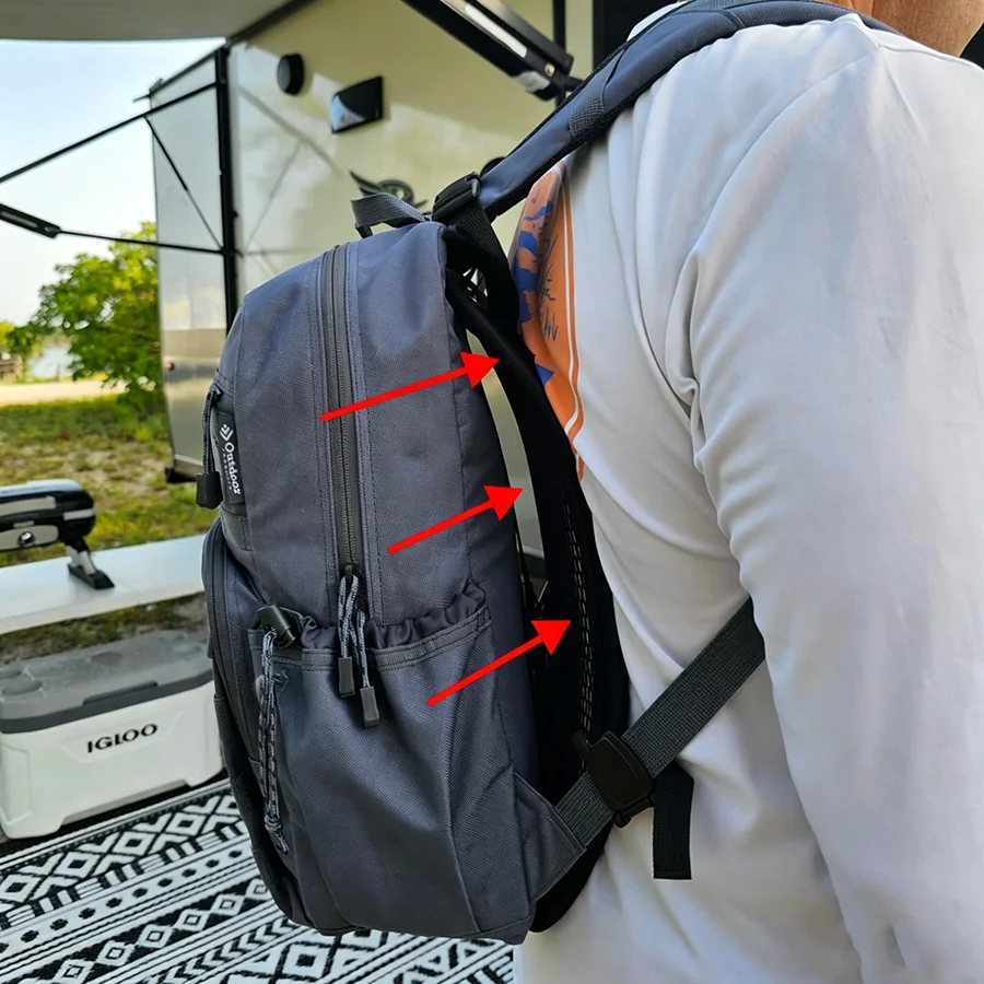 Ergonomischer Belüftungsrahmen, Leichte Rückenstütze, Schnellmontage-Luftstrom-Rückwand für Wander- und Pendelrucksäcke – Detail 3