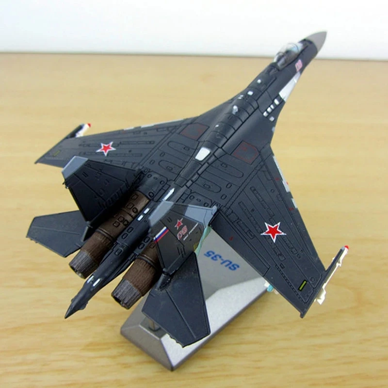 1/100 Scale Diecast Alloy Airplane Model Russian Air Force Fighter Su-35 Military Missile Bombe Collect Plane gifts