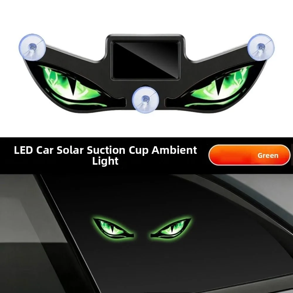 Creative Car Demon Eye Light Suction Cup Installation Flashing Solar Warning Light Dynamic Safety LED Atmosphere Light