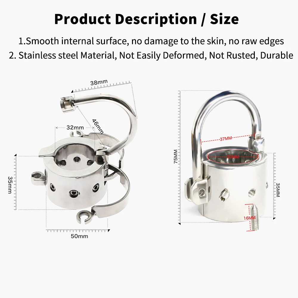 Male Stainless Steel Ball Stretcher Weight Testicle Binding Scrotal Pendant Ball Barrel Ball Stretching BDSM Sex Toys For Men