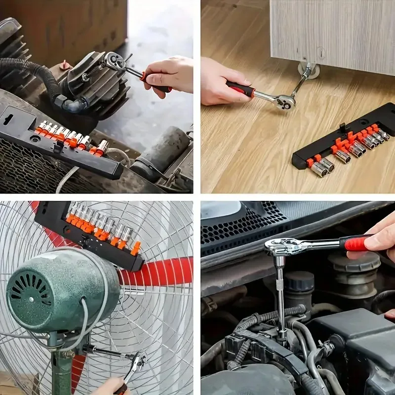 Juego de herramientas de reparación de automóviles Xiaofei de 12 piezas, combinación de llaves de tubo, juego completo de herramientas de caja de herramientas de hardware