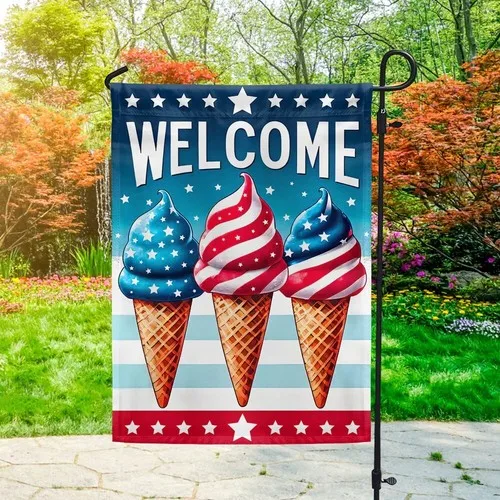 Ice Cream Tastes Like Freedom 4th Of July Summer Flag Graden Flag UUI GGX