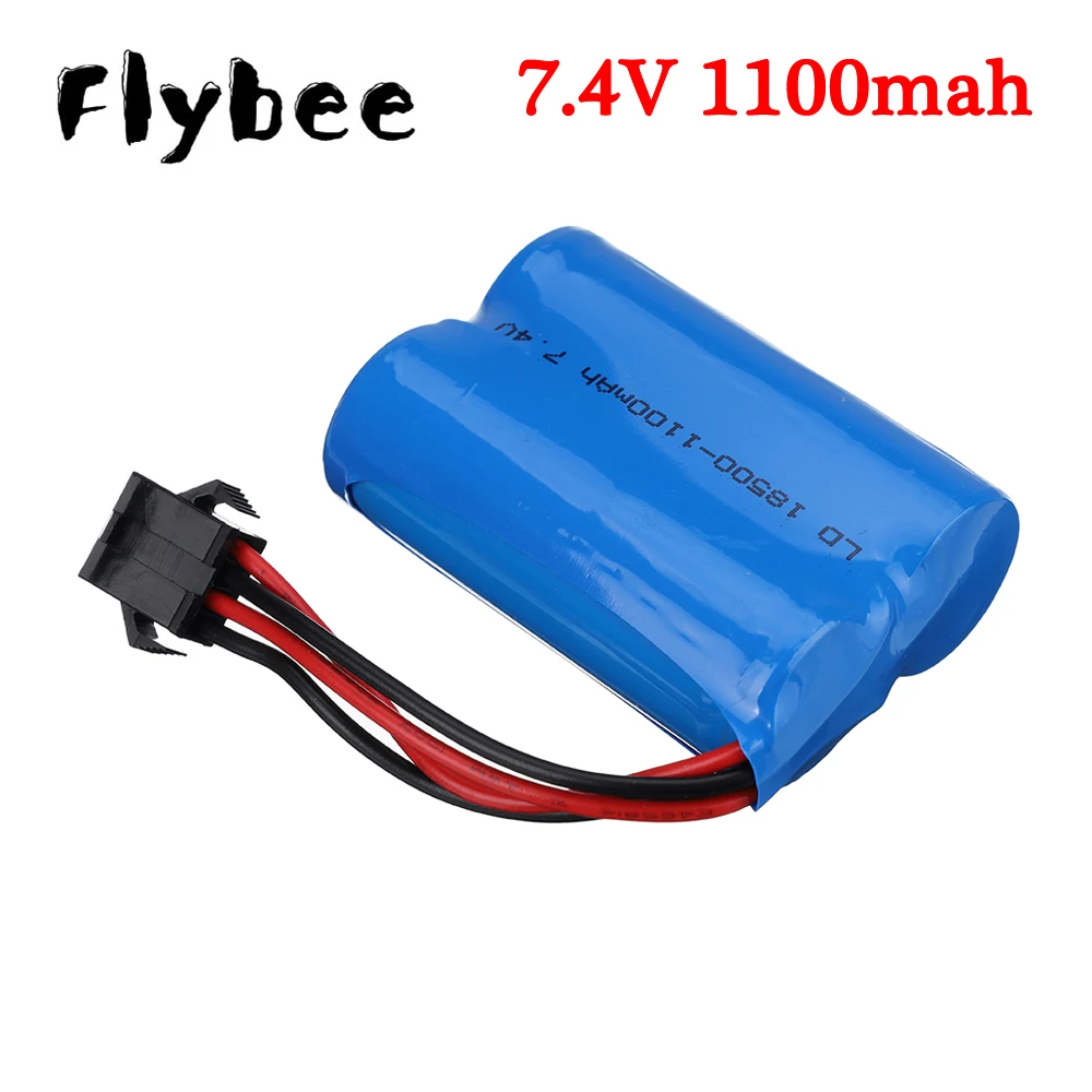 7.4V 1100mAh Lipo batteria 18500 Per UDI 001 UDI001 Huanqi 960 747A barca del RC motoscafo Con SM-4P Spina aggiornamento 3.7V * 2 giocattoli batteria