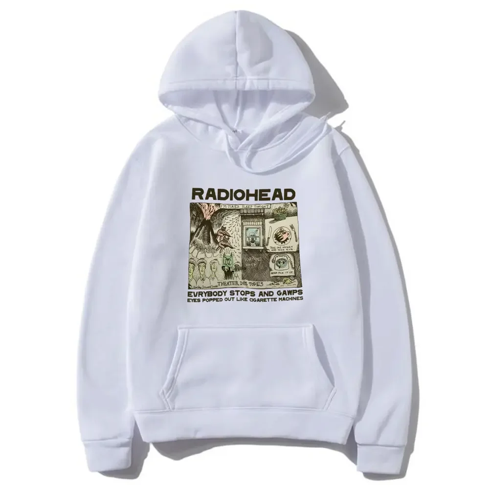 Harajuku Vintage Rapper Radiohead Print Hoodies for Men Women Fashion Neutral Casual Pullover Simple Sweatshirt Unisex