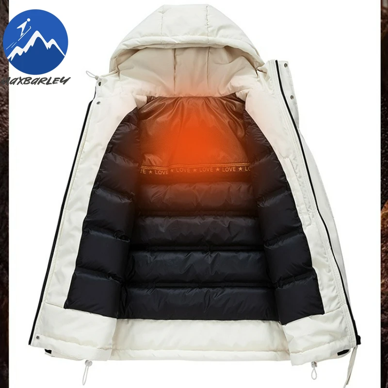 الشتاء أسفل سترة الرجال مقنعين البرية المشي لمسافات طويلة الجرافين يندبروف الذاتي التدفئة معطف الربط التخييم مقاوم للماء مبطن السترات