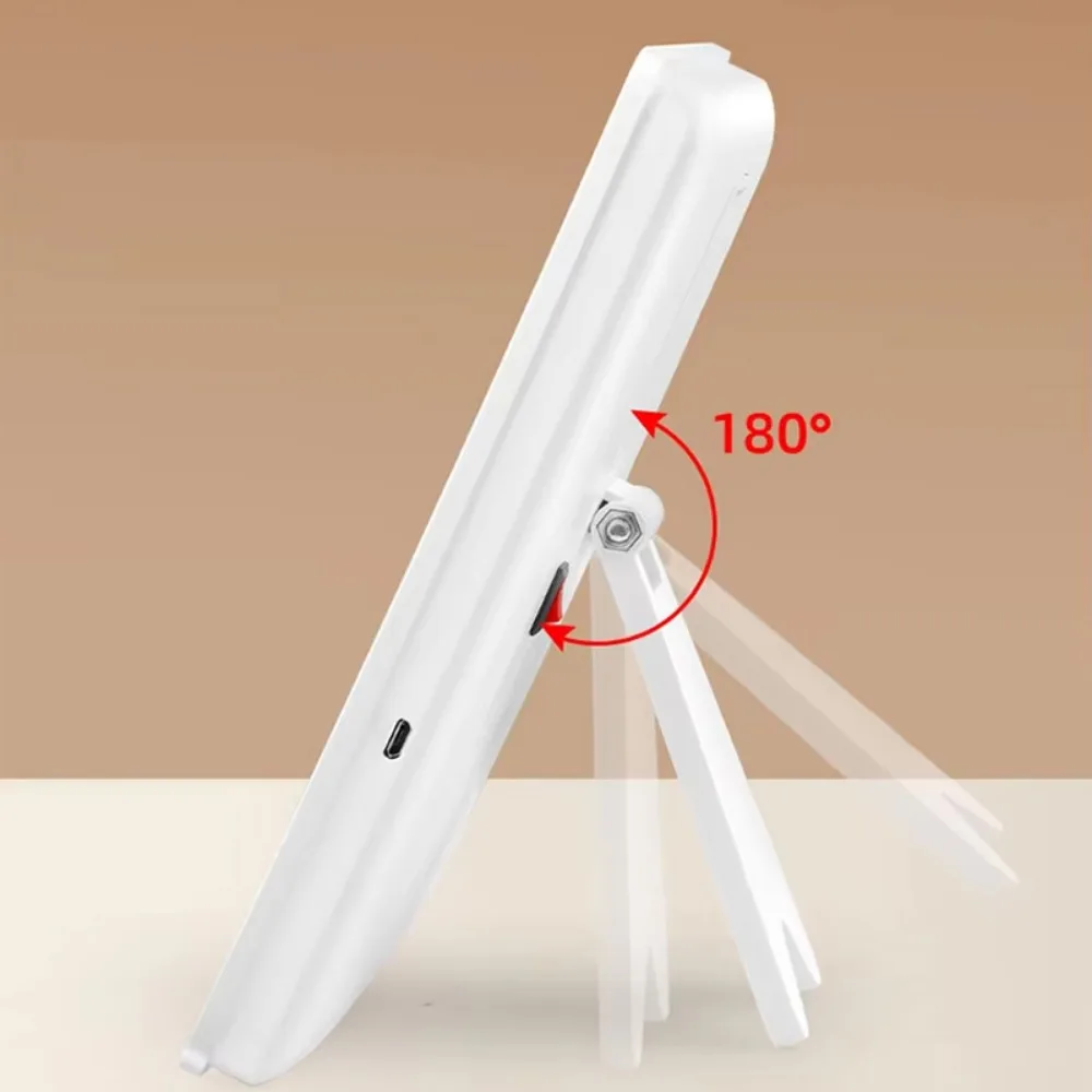 Espelho de maquiagem vaidade com luzes espelho cosmético interruptor toque portátil carga usb ou bateria dobrável suporte viagem portátil