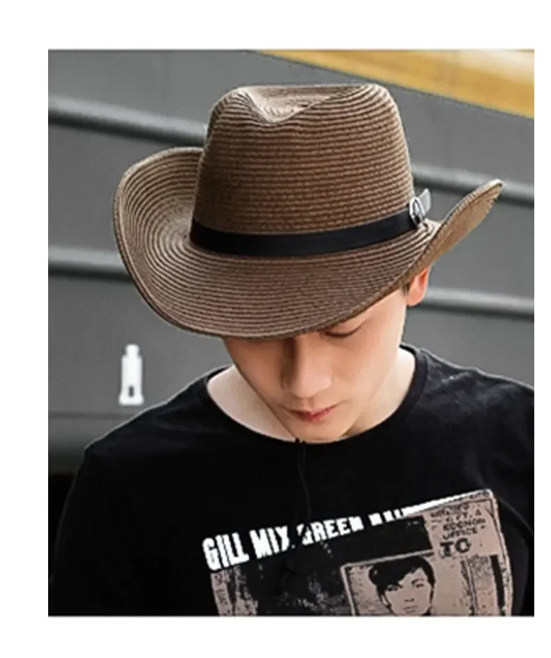

Men's Western Cowboy Hat & Women's Fashion Beach Hat Wide Brim Summer UV Bonnet