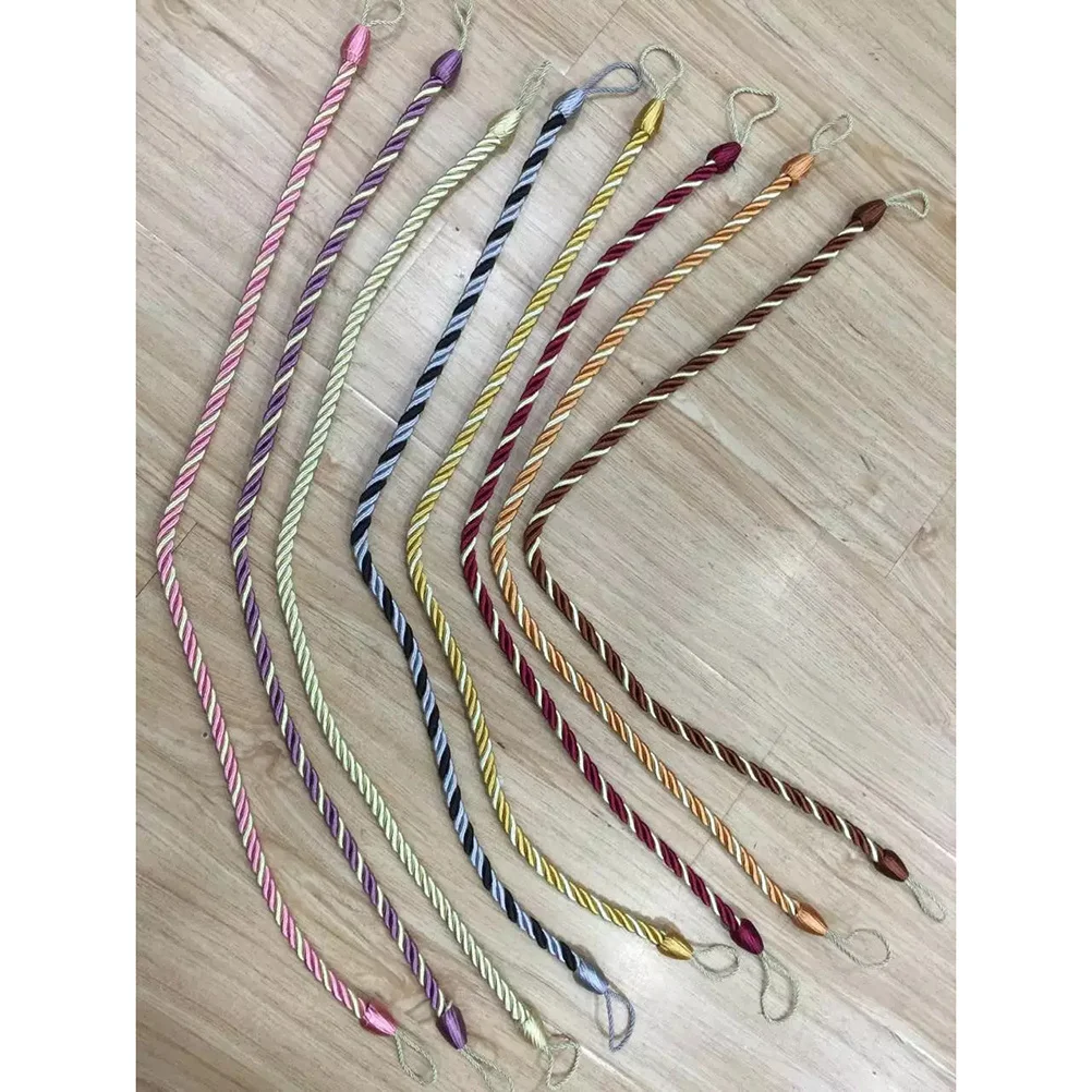 2 pçs cortina tiebacks corda super poliéster trançado borla cinta para médio grosso fino gaze cortinas sala de estar decoração da janela