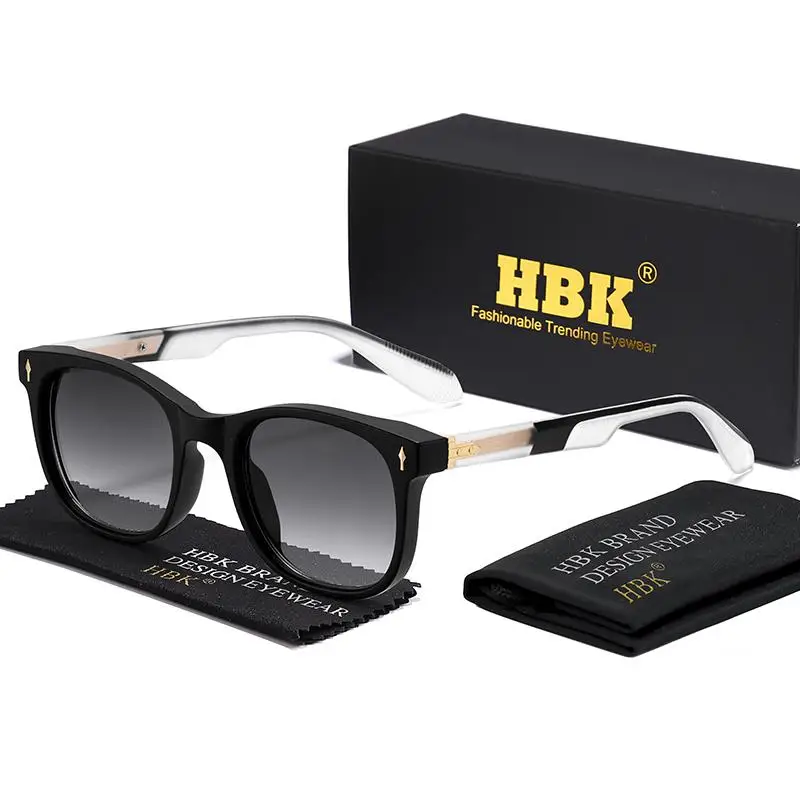 HBK Retro Herren-Sonnenbrille, klassisch, polarisiert, mit Propionsäure-Pin, quadratischem Rahmen, Damen-Outdoor-Brille, unverzichtbar, UV400 – Detail 13