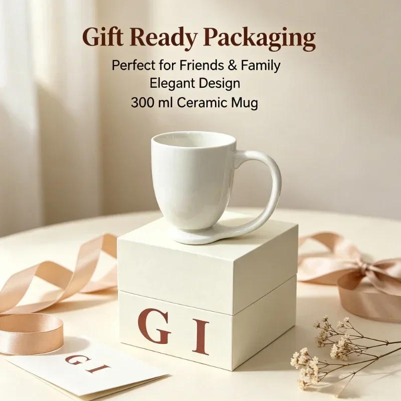 Creative Hanging Cerc Mugs Large Capaci Coffee Cups Simple Hotel Tea Cups Couple Water Cups Single Ear Handle Design