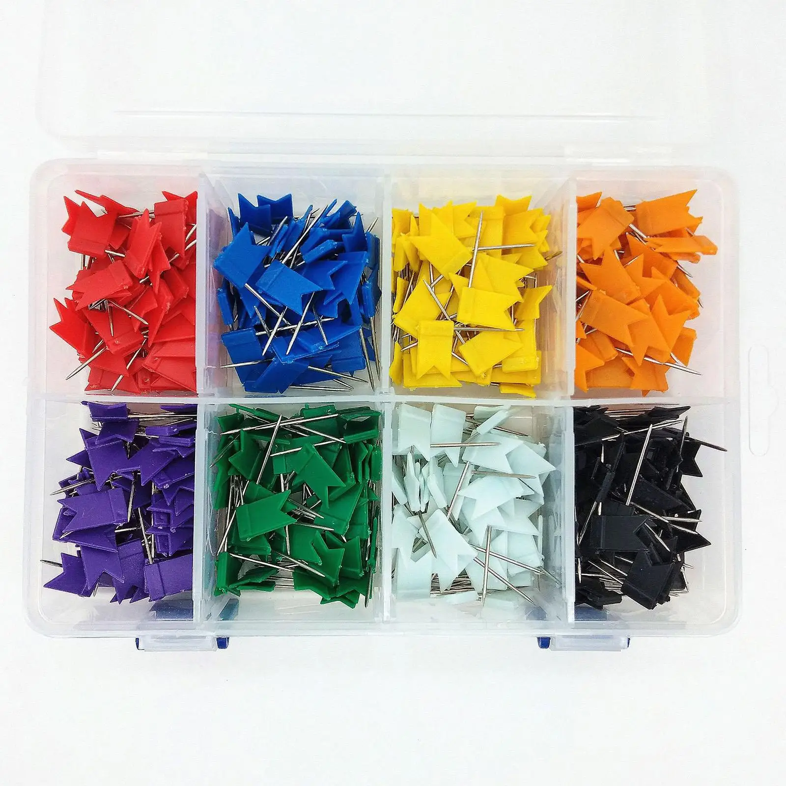 400x Assorted Flag Travel Map Push Pins, Decorative Map Tacks, Plastic Flag with Steel Point for Cork Bulletin Board, Picture