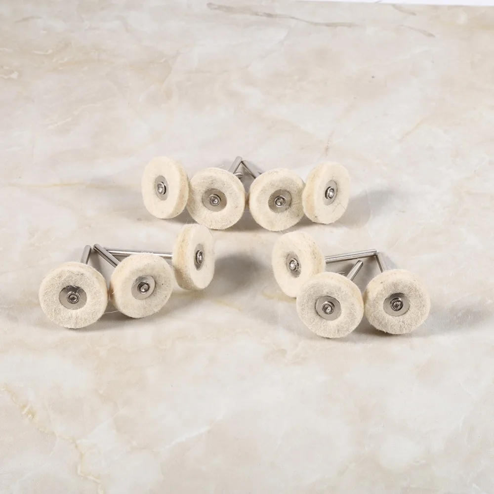 

20PCS Compressed Wool Wool Felt Polishing Wheel Mandrel Mounted Detail Finishing Wool Felt Buffing Wheel Mini Round Wheel Head