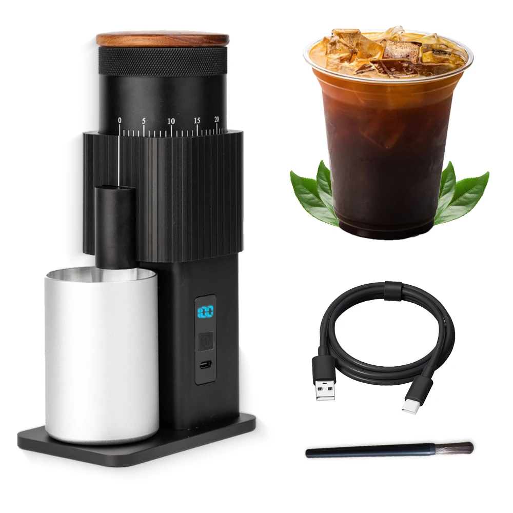 

Coffee Grinder Electric Coffee Grinder Steel Burr Rechargeable Coffee Bean Grinder Portable Design Gift for Christmas Birthday