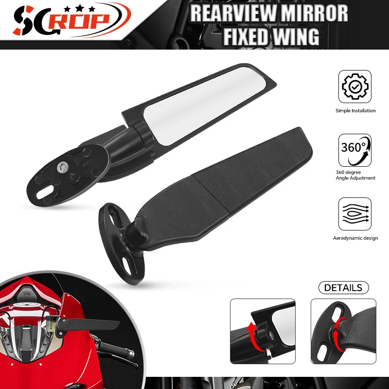 

Motorcycle Adjustable Rotating Rearview Wind Wing Mirror For CBR600RR CBR1000RR CBR650R CBR650F CBR250RR CBR250R 300R 400R 500R
