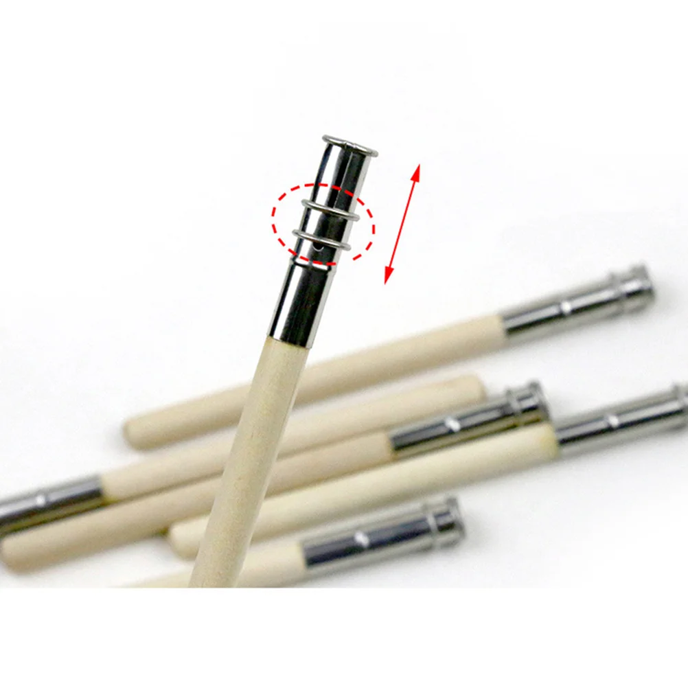 

6 шт., удлинитель для карандашей, деревянная ручка, легкий для коротких карандашей, удлинитель, круглый шестиугольный удлинитель для карандашей, никель