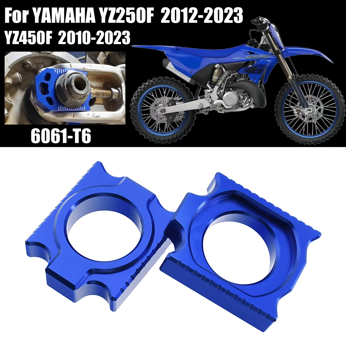 For YAMAHA YZ250F YZ450F YZ125 YZ250 YZ250X YZ250FX WR250F WR450F WR250R WR250X 2002-2022 CNC Rear Chain Adjuster Axle Block