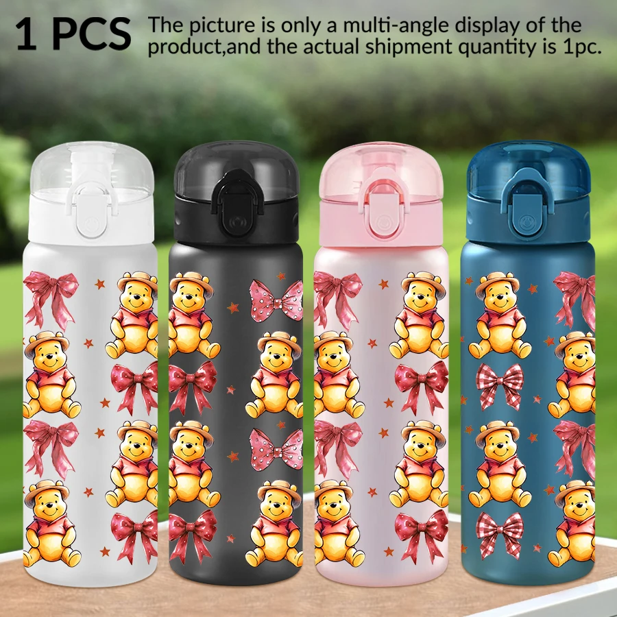 

1Pc Disney Winnie the Pooh Bow Pattern 26oz Plastic Water Bottle Outdoor Sports Water Cup Birthday/Homecoming Gift