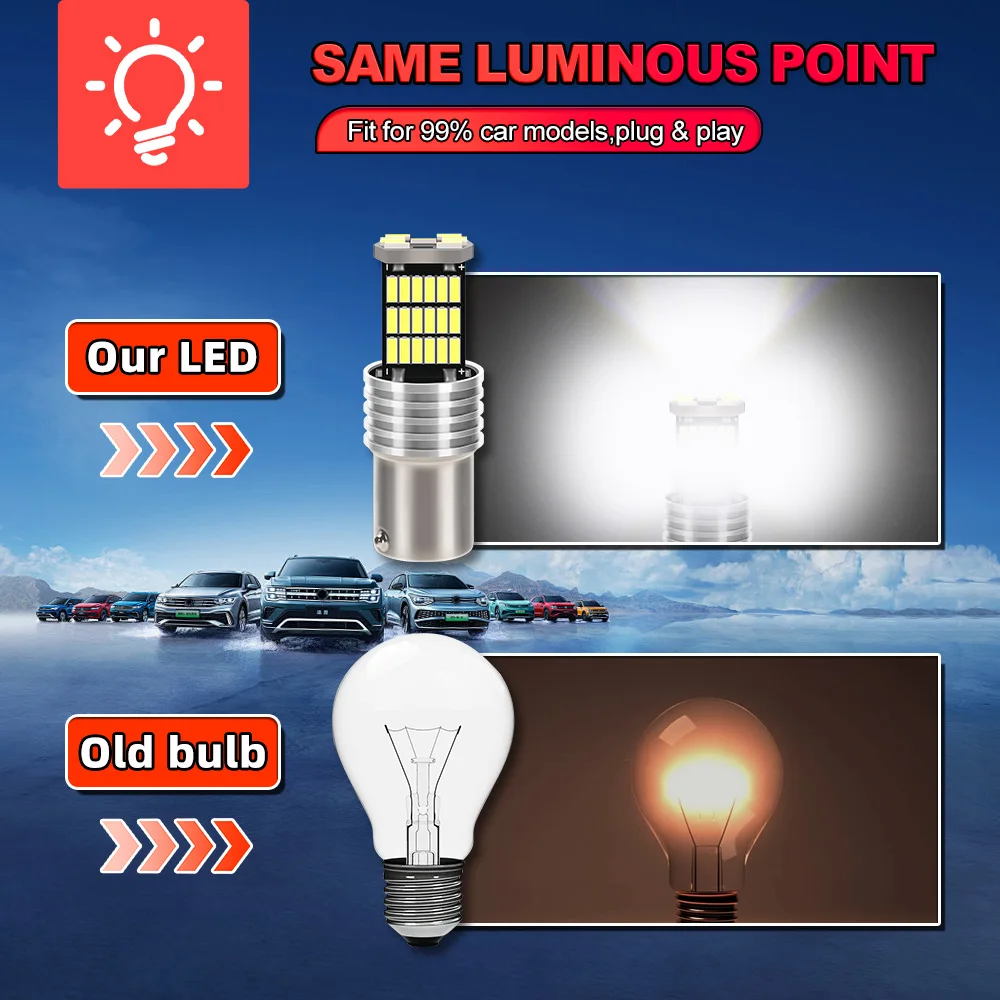 سيارة LED عكس الضوء لسيارات BMW 1 Series F20 F21 114 116 118 120 2010 2011 2012 2013 2014 2015 P21W Ba15s 1156 Canbus مصابيح احتياطية