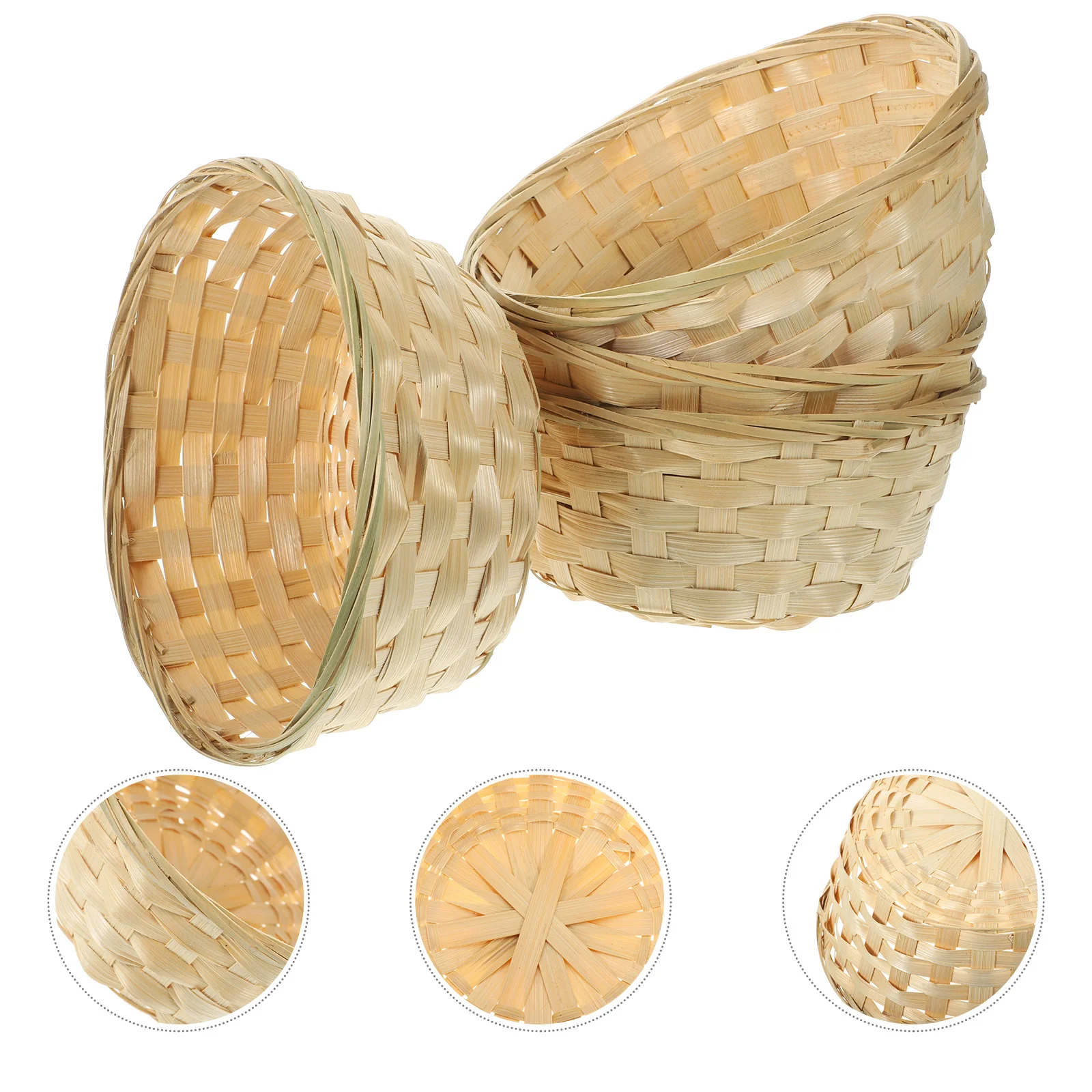 Home Storage Basket Container Bamboo Household Food Woven Snack Multipurpose Dessert Fruit Serving