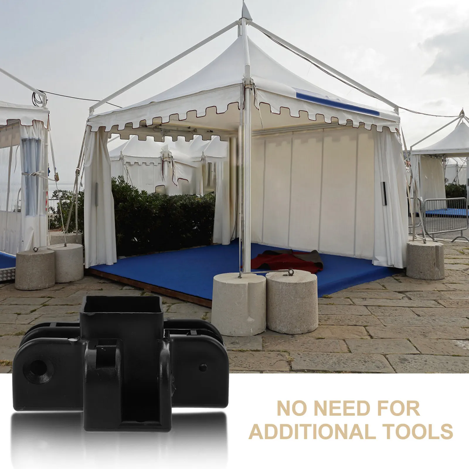 

Canopy Support Pole Bracket Strong PP Outdoor Use Easy Setup for Rv Tents Market Umbrellas Gazebo Replacement Parts