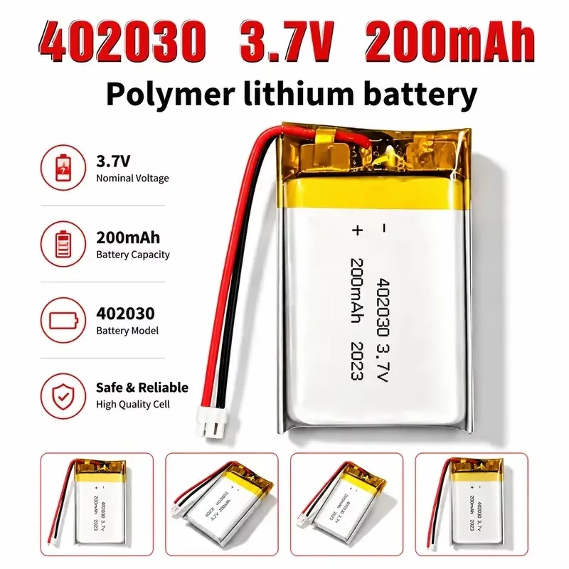 402030 200mAh 3.7V Lithium Polymer Battery for Smart Bracelet Voice Recorder GPS Tablet PC Pet Training Tool Webcam