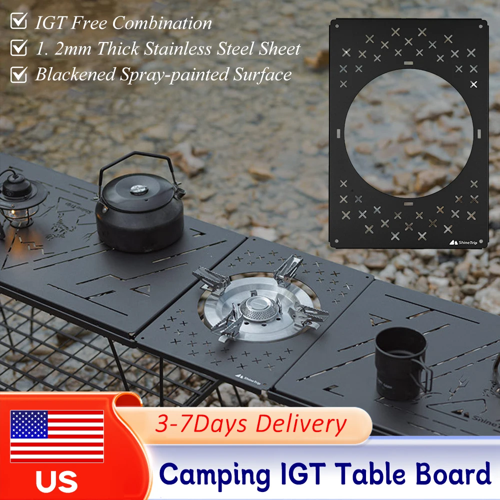 

Camping IGT Unit Table Board 1.2mm Stainless Steel Outdoor Stove Furnace Board Compatible with Furnace Free Combination Spliced