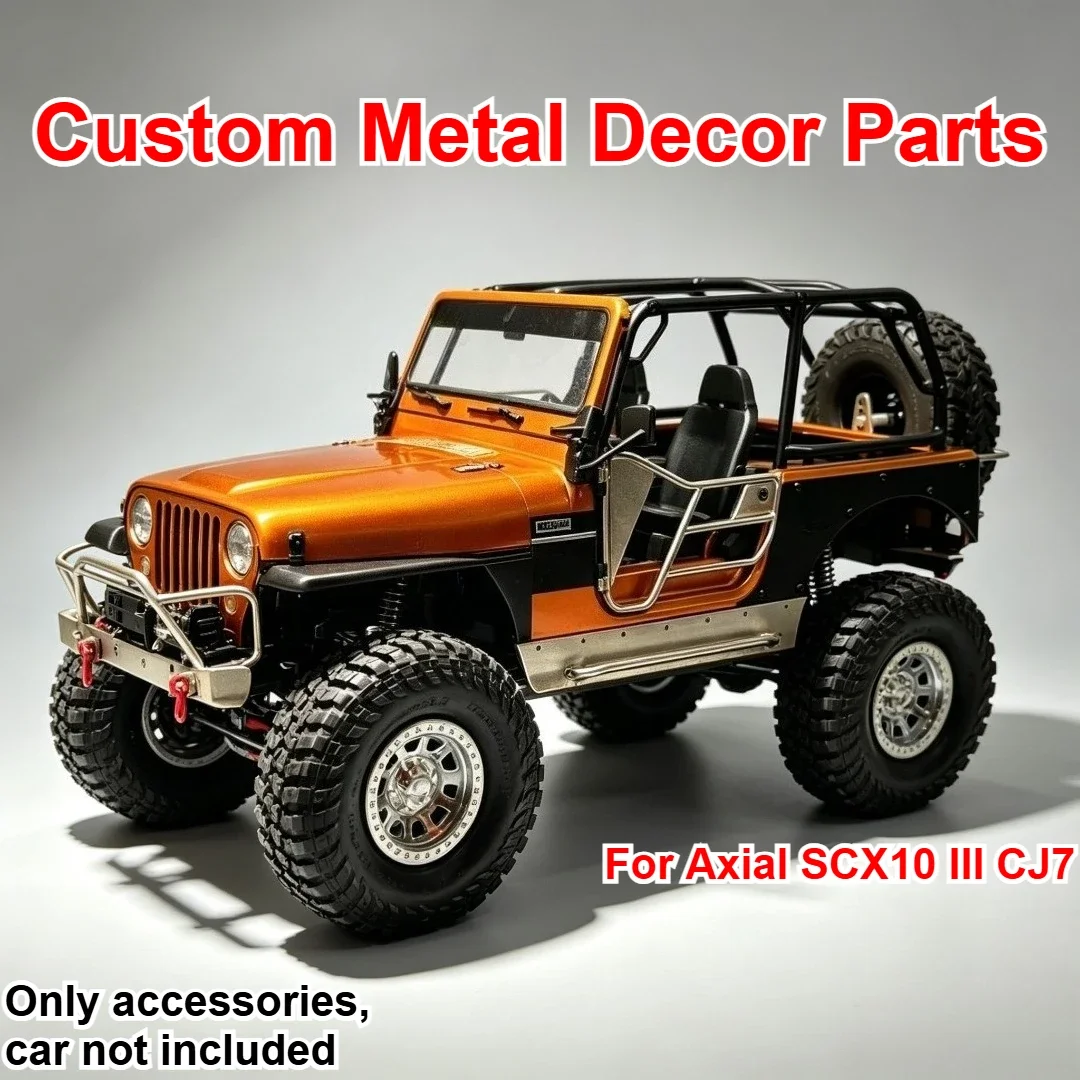 1/10 RC Off Road Crawler Metal Decor Parts For Axial SCX10 III CJ7 Custom Model Number Decorative Styling Upgrade Accessories
