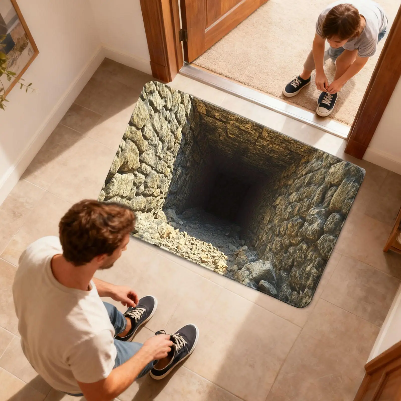 3D Optical Illusion Rug Abyss Illusion Non-slip Floor Mat Entryway Rug Creative And Fun Home Decoration Carpet Pad 40x60/50x80cm
