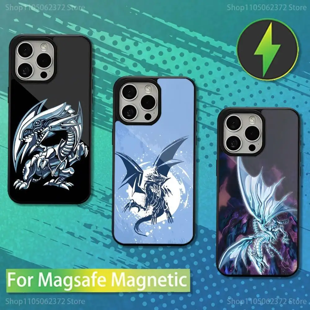 

Cool Blue-EYES White D-Dragon Case For iPhone 16,17,15,14,13,12,11,Pro,Max,Plus,Mini,Magsafe,Magnetic Wireless Charging Case