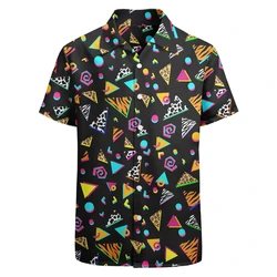 Summer Men's Holiday Lapel Camisa Fruit 3d Print Harajuku Hawaiian Shirts Fashion Unisex Clothes Beach Short Sleeve Blouses Tops