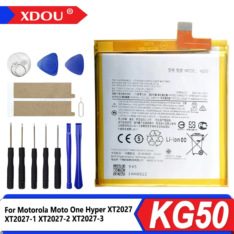 

100% новый аккумулятор KG50 4000 мАч для Motorola Moto One Hyper XT2027 XT2027-1 XT2027-2 XT2027-3.