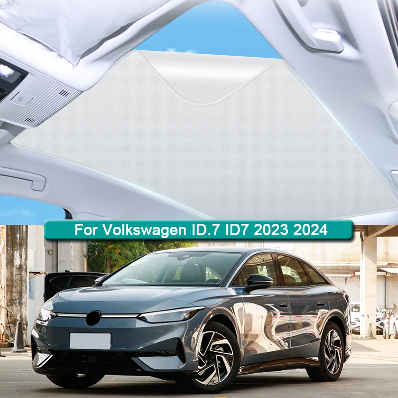 

Car Roof Sunshade For Volkswagen ID.7 ID7 2023 2024 Electrostatic Adsorption Sunroof Sunshade Skylight Blind Shading Sticker