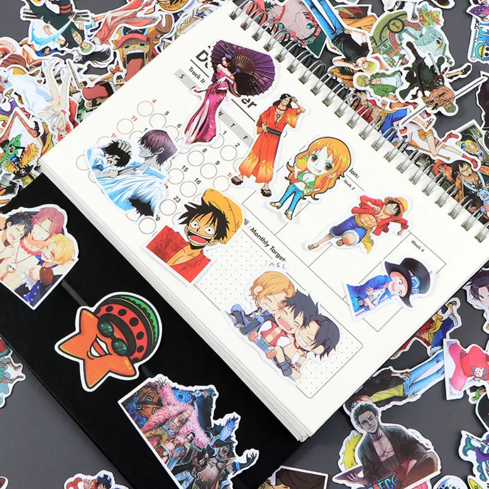 100/120Pcs One Piece Luffy Stickers Anime Sticker For Kids Notebook Motorcycle Skateboard Computer Mobile Phone Cartoon Toy