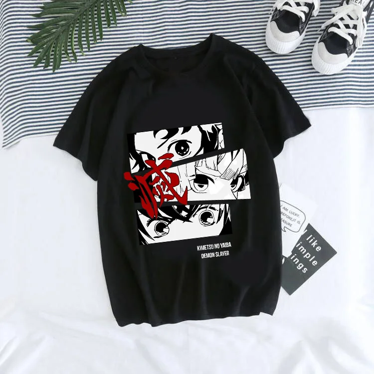 Japanese Anime Demon Slayer T Shirt for Women Kimetsu No Yaiba Nezuko T-shirt Female Tanjirou Kamado Graphic y2k Clothes Tops