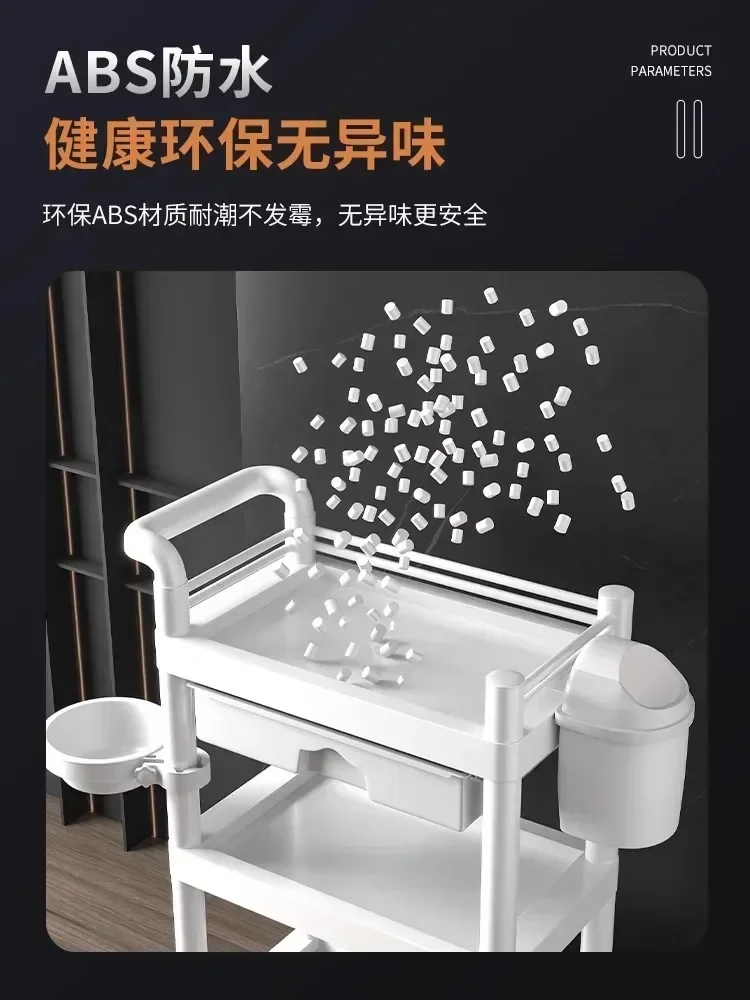 Hot SalesSpecial Trolley Skin Management Mobile Hand Push Shelf Plastic Nursing Instrument Hand Push Tool Cart