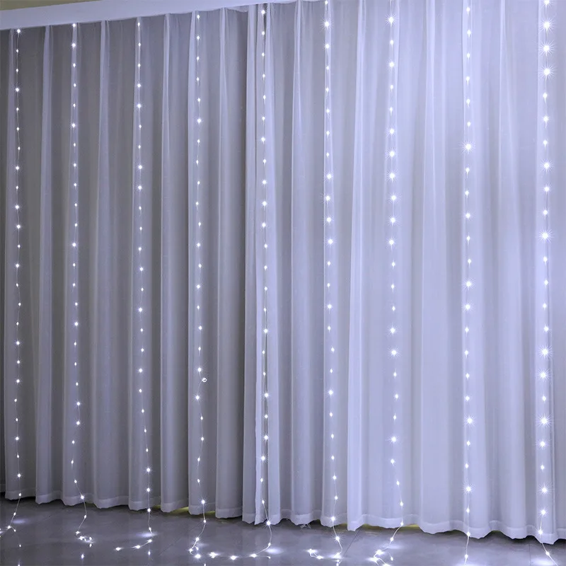 عطلة LED سلسلة الجنية ضوء الستار جارلاند عن بعد وميض ضوء لعيد الميلاد حفل زفاف جدار نافذة الإضاءة الديكور #3