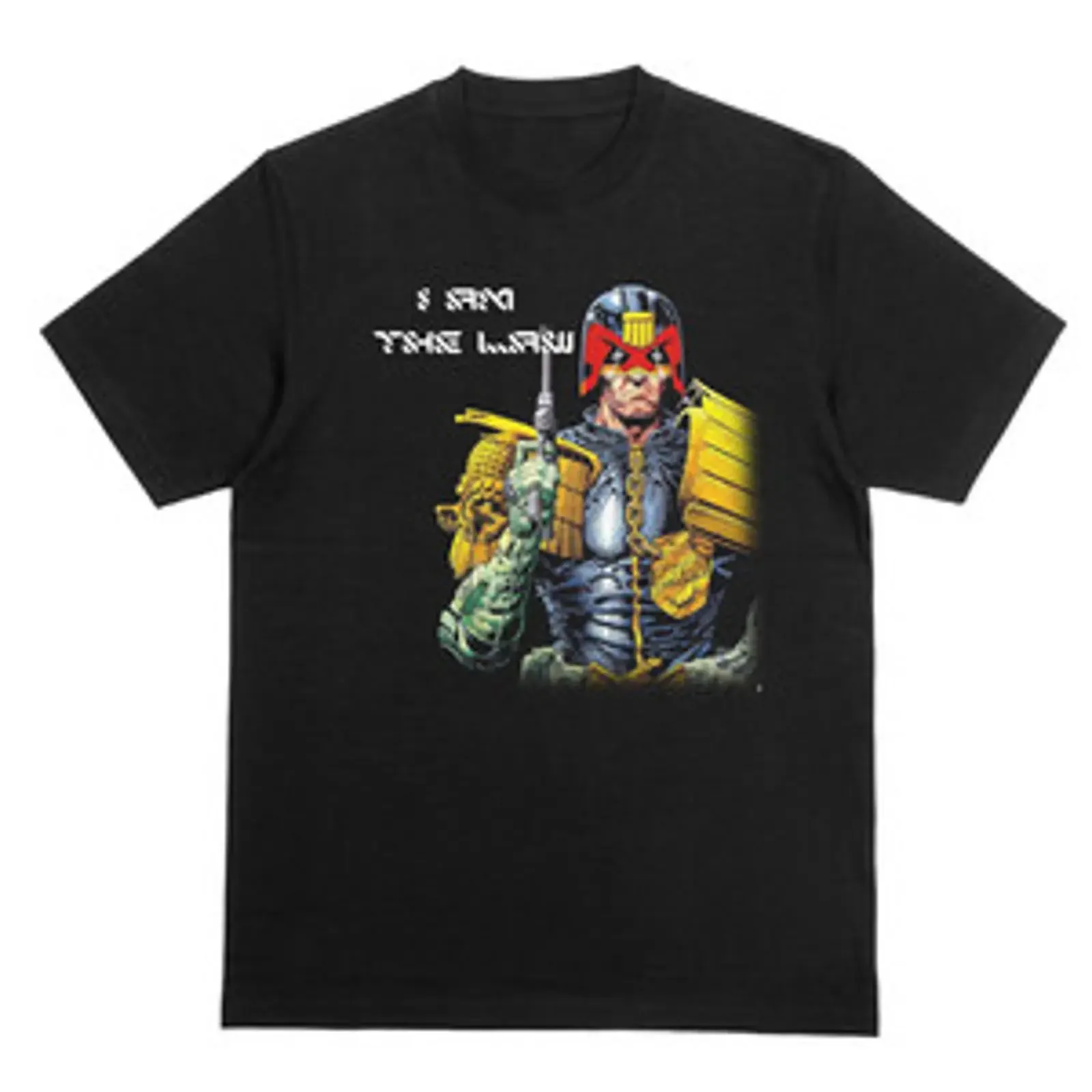 Judge Dredd Comic Book T Shirt I AM THE LAW Comics Superheld vintage Washed Stylish Versatile Breathable Slightly Unisex